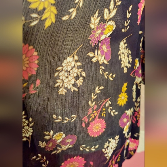 Womans Floral Xhilaration Sheer Cardigan / Kimono / Bolero Jacket in size Large - Picture 2 of 6